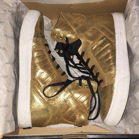 Supra- Kids Skytop Gold/Black-White - Picture 1 of 4